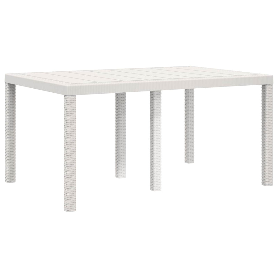 Tuin eettafelset met kussen 5 pcs Wit en crèmekleurig PP