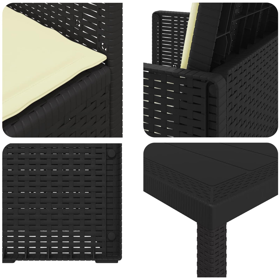 Tuin eettafelset met kussen 7 pcs Antraciet- en crèmekleurig PP