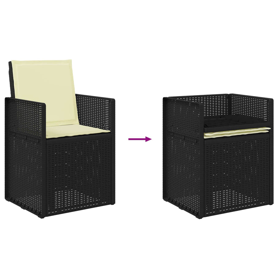Tuin eettafelset met kussen 7 pcs Antraciet- en crèmekleurig PP