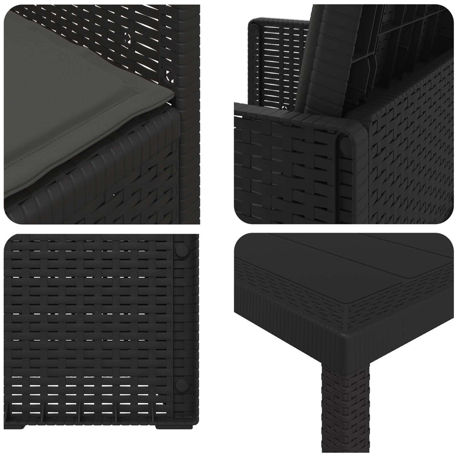 Tuin eettafelset met kussen 7 pcs Antracietkleurig PP