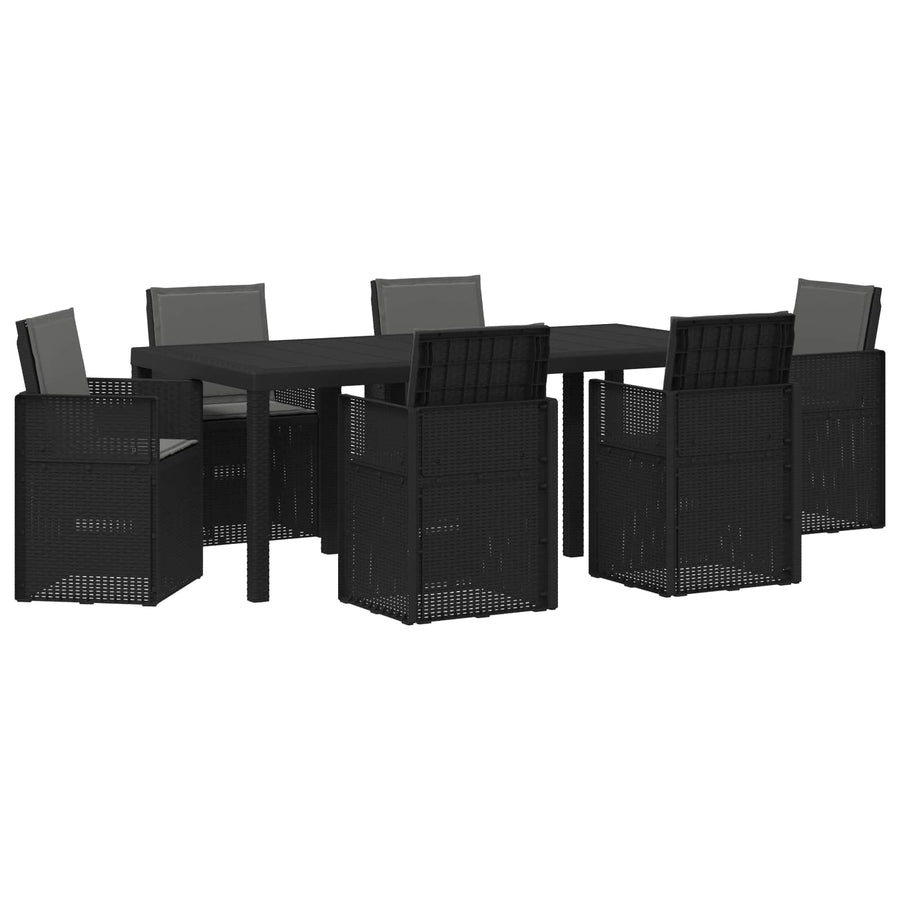 Tuin eettafelset met kussen 7 pcs Antracietkleurig PP