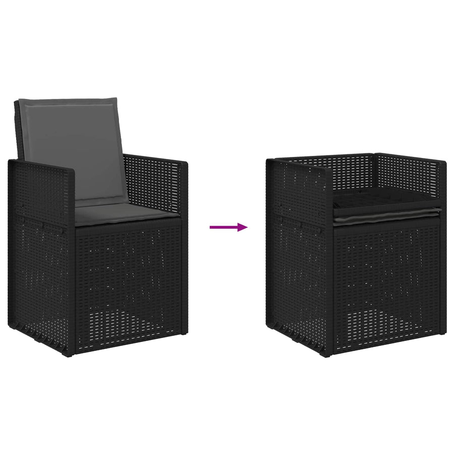 Tuin eettafelset met kussen 7 pcs Antracietkleurig PP
