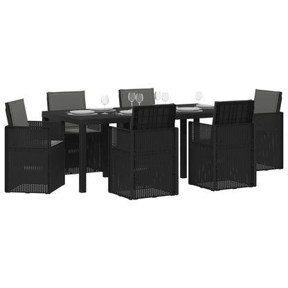 Tuin eettafelset met kussen 7 pcs Antracietkleurig PP