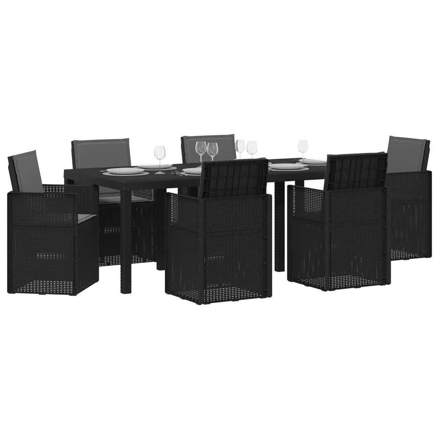 Tuin eettafelset met kussen 7 pcs Antracietkleurig PP