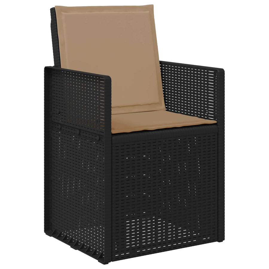Tuin eettafelset met kussen 7 pcs Antracietkleurig en taupe PP