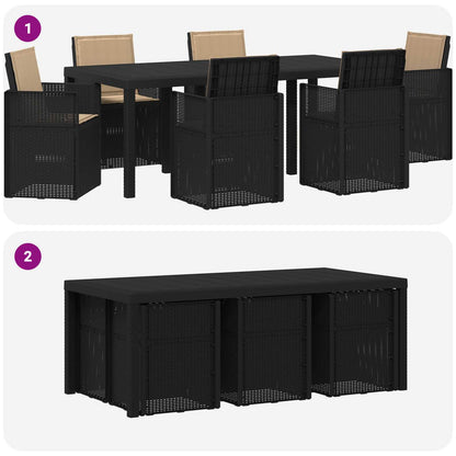 Tuin eettafelset met kussen 7 pcs Antracietkleurig en taupe PP