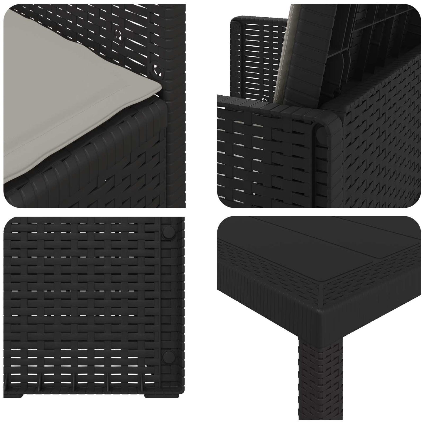 Tuin eettafelset met kussen 7 pcs Anthraciet en Lichtgrijs PP