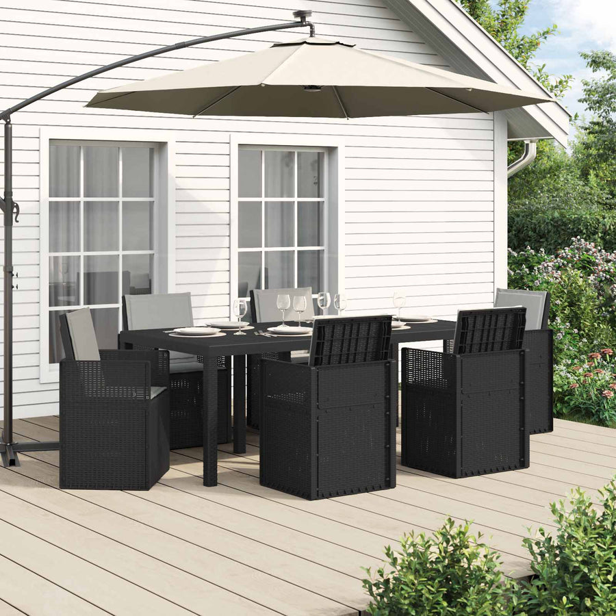 Tuin eettafelset met kussen 7 pcs Anthraciet en Lichtgrijs PP