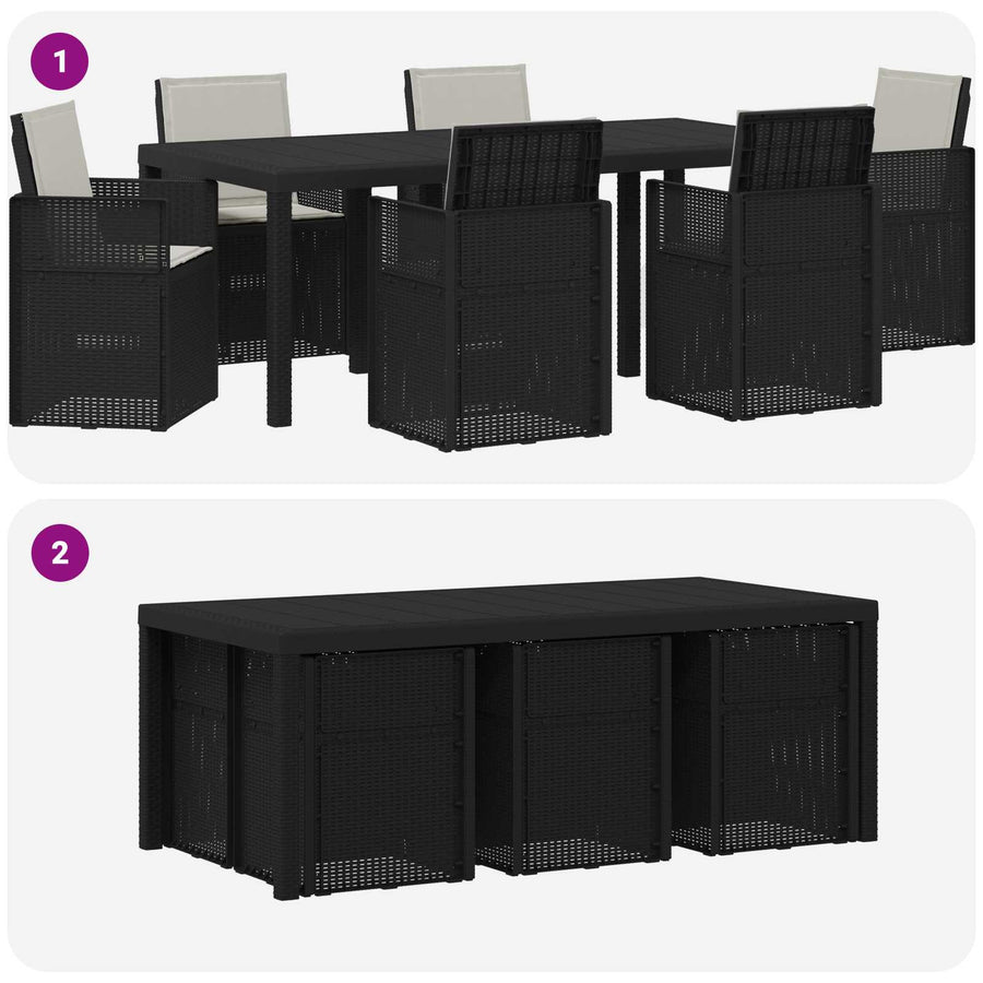 Tuin eettafelset met kussen 7 pcs Anthraciet en Lichtgrijs PP