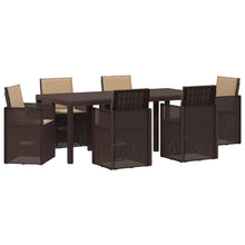 Tuin eettafelset met kussen 7 pcs Bruin en Taupe PP