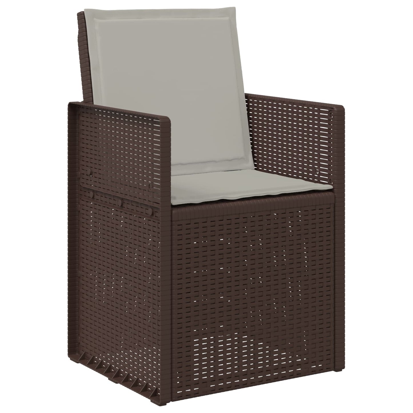 Tuin eettafelset met kussen 7 pcs Bruin en lichtgrijs PP