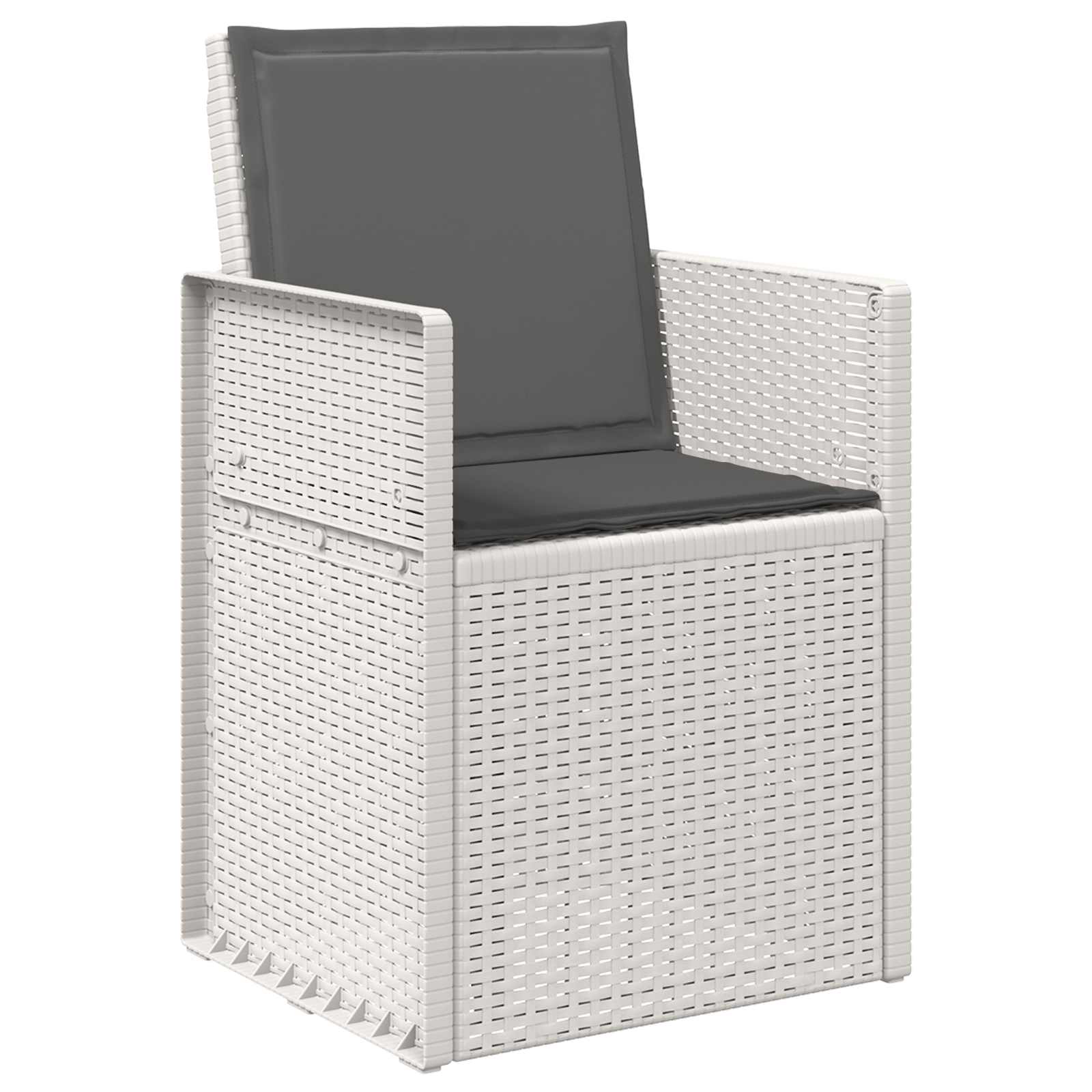 Tuin eettafelset met kussen 7 pcs Wit en antracietkleurig PP