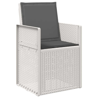Tuin eettafelset met kussen 7 pcs Wit en antracietkleurig PP