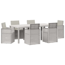 Tuin eettafelset met kussen 7 pcs Wit en Lichtgrijs PP