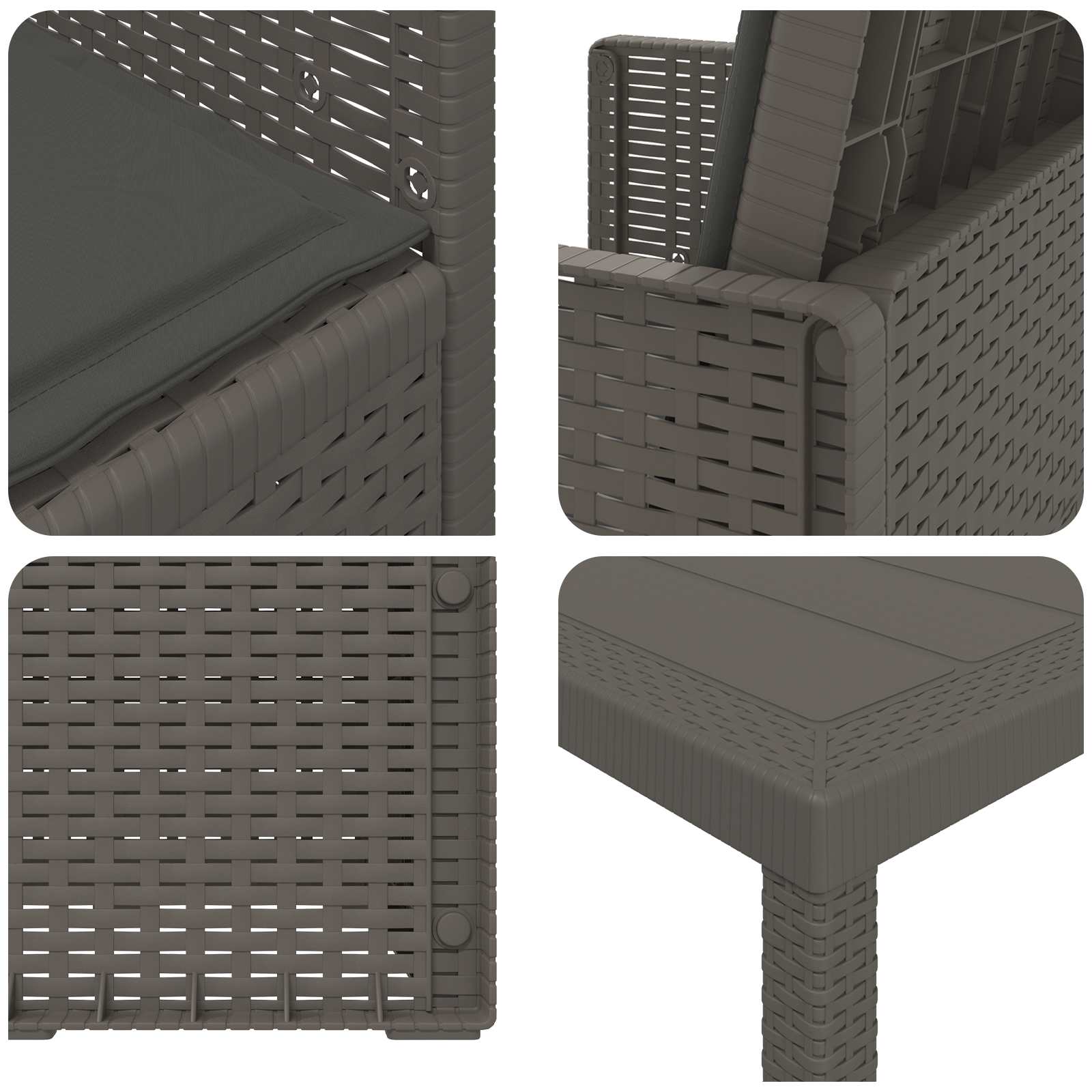 Tuin eettafelset 7 pcs Lichtgrijs en antracietkleurig PP