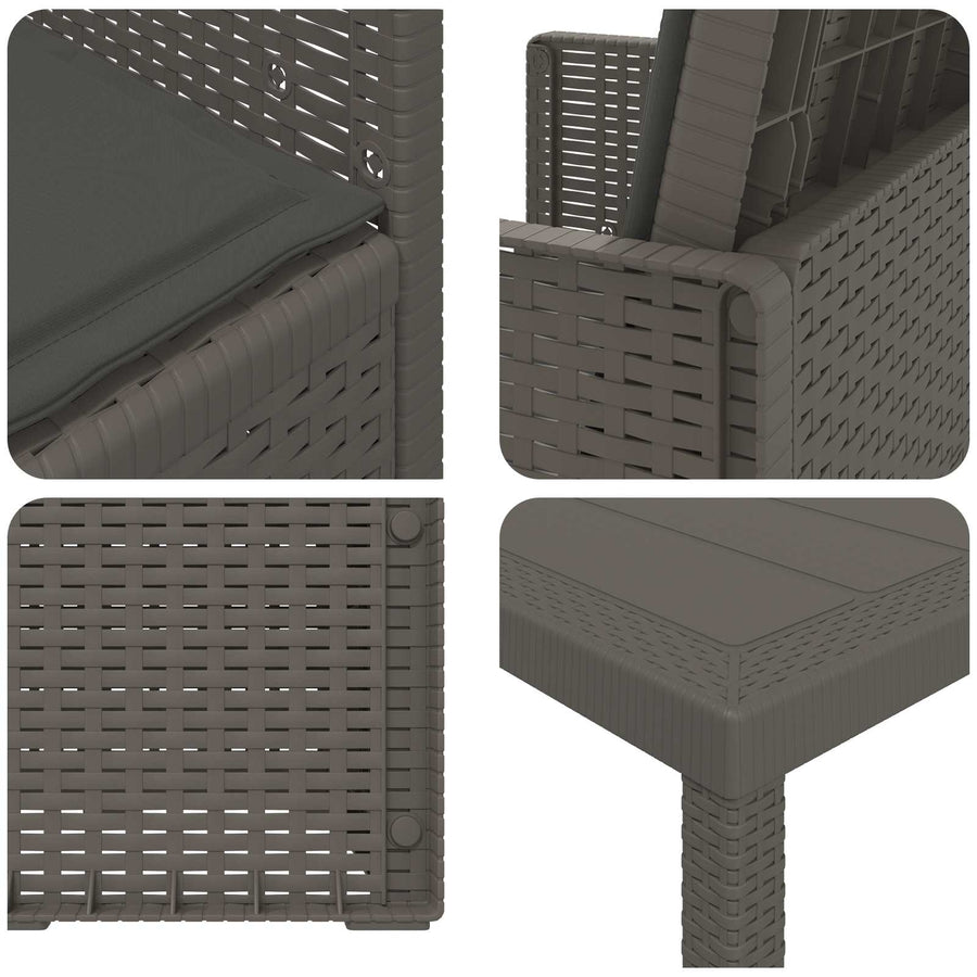 Tuin eettafelset 7 pcs Lichtgrijs en antracietkleurig PP