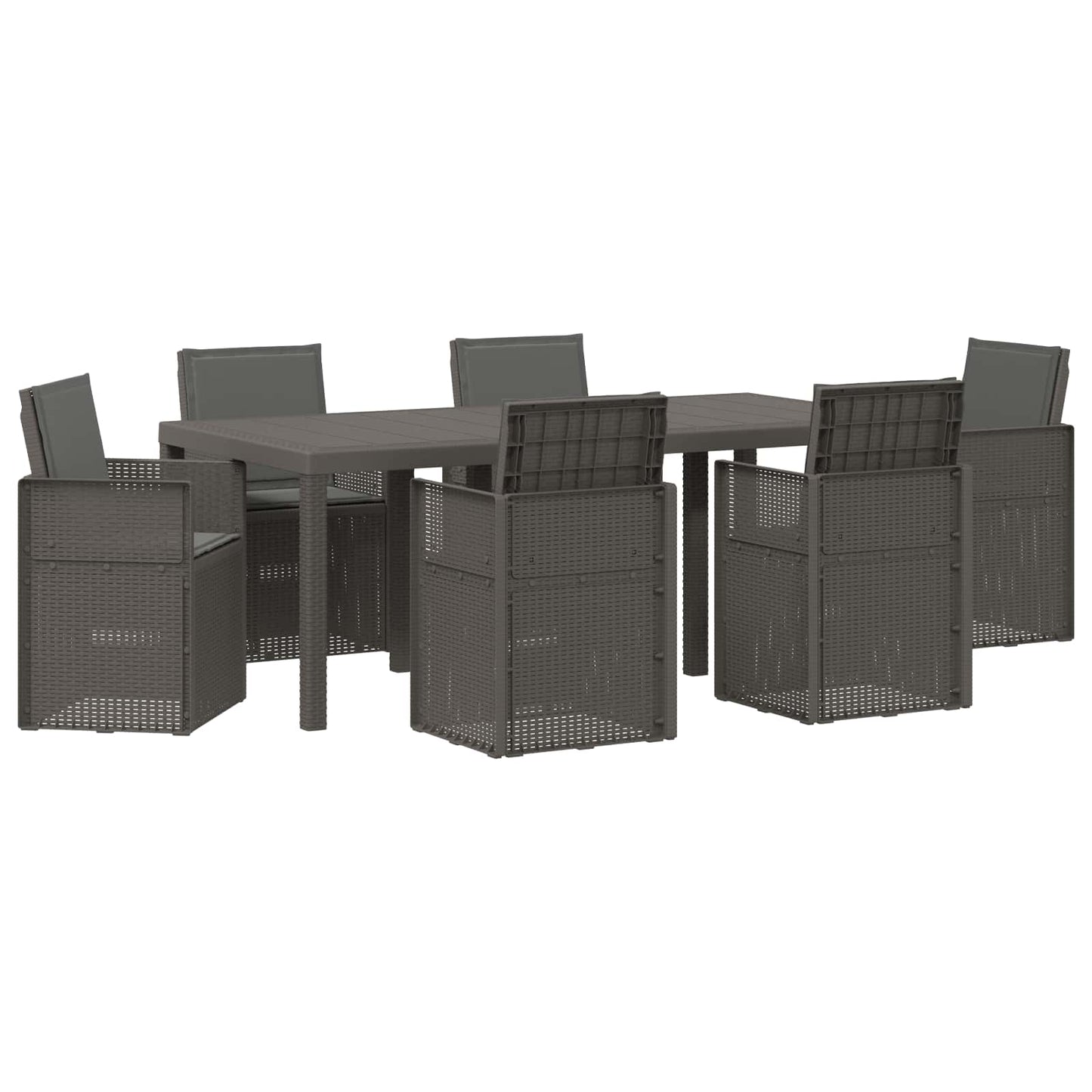 Tuin eettafelset 7 pcs Lichtgrijs en antracietkleurig PP