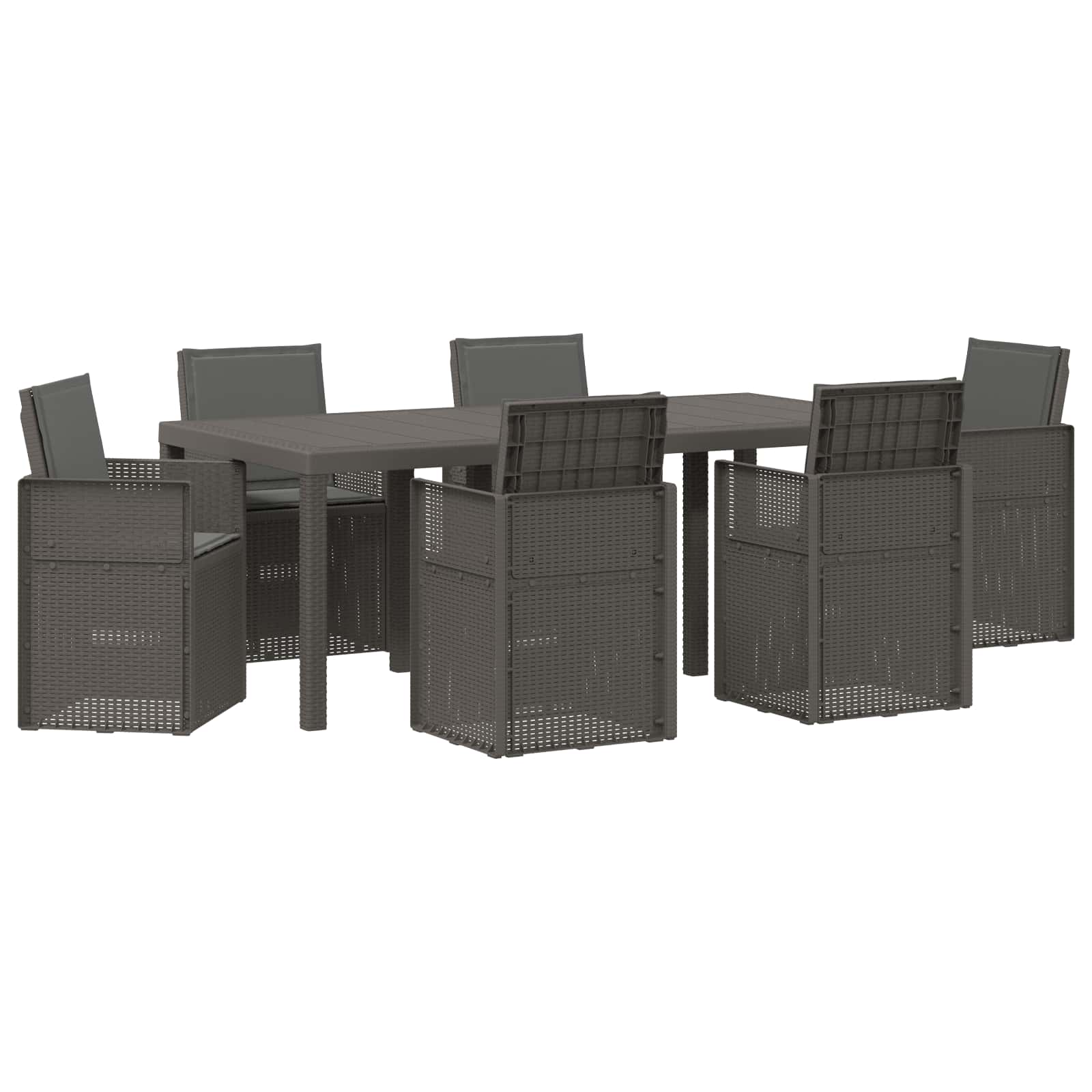 Tuin eettafelset 7 pcs Lichtgrijs en antracietkleurig PP