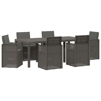 Tuin eettafelset 7 pcs Lichtgrijs en antracietkleurig PP