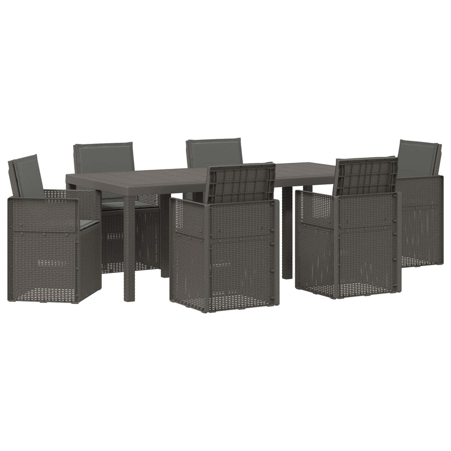 Tuin eettafelset 7 pcs Lichtgrijs en antracietkleurig PP