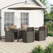 Tuin eettafelset 7 pcs lichtgrijs taupe PP