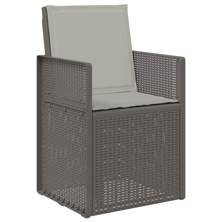 Tuin eettafelset met kussen 7 pcs Lichtgrijs PP