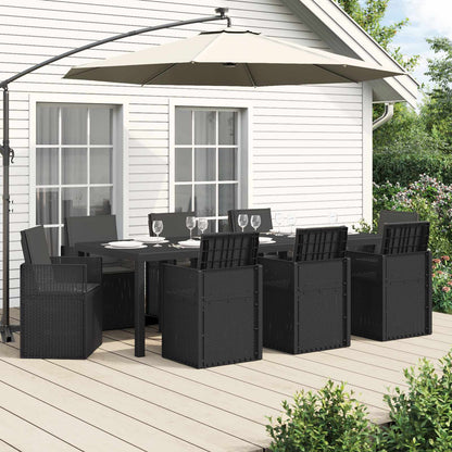 Tuin eettafelset met kussen 9 pcs Antracietkleurig PP