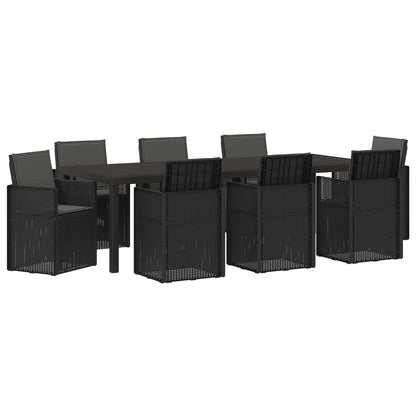 Tuin eettafelset met kussen 9 pcs Antracietkleurig PP