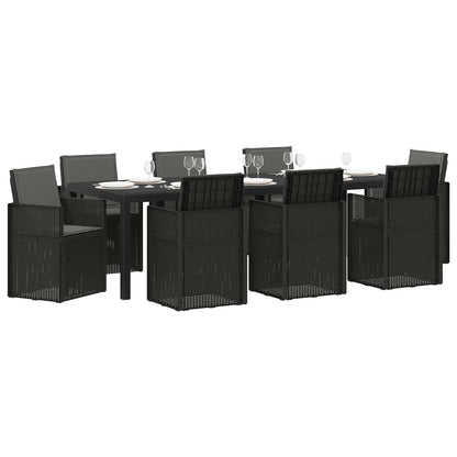 Tuin eettafelset met kussen 9 pcs Antracietkleurig PP