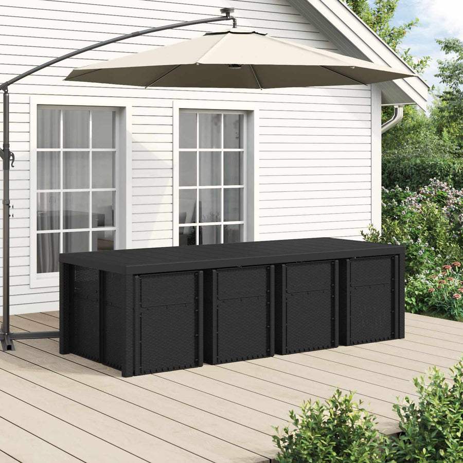 Tuin eettafelset met kussen 9 pcs Antracietkleurig en taupe PP