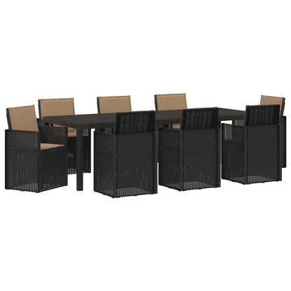 Tuin eettafelset met kussen 9 pcs Antracietkleurig en taupe PP