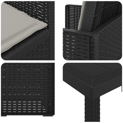 Tuin eettafelset met kussen 9 pcs Anthraciet en Lichtgrijs PP