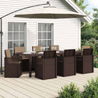 Tuin eettafelset 9-delig bruin taupe 250x100x73 cm