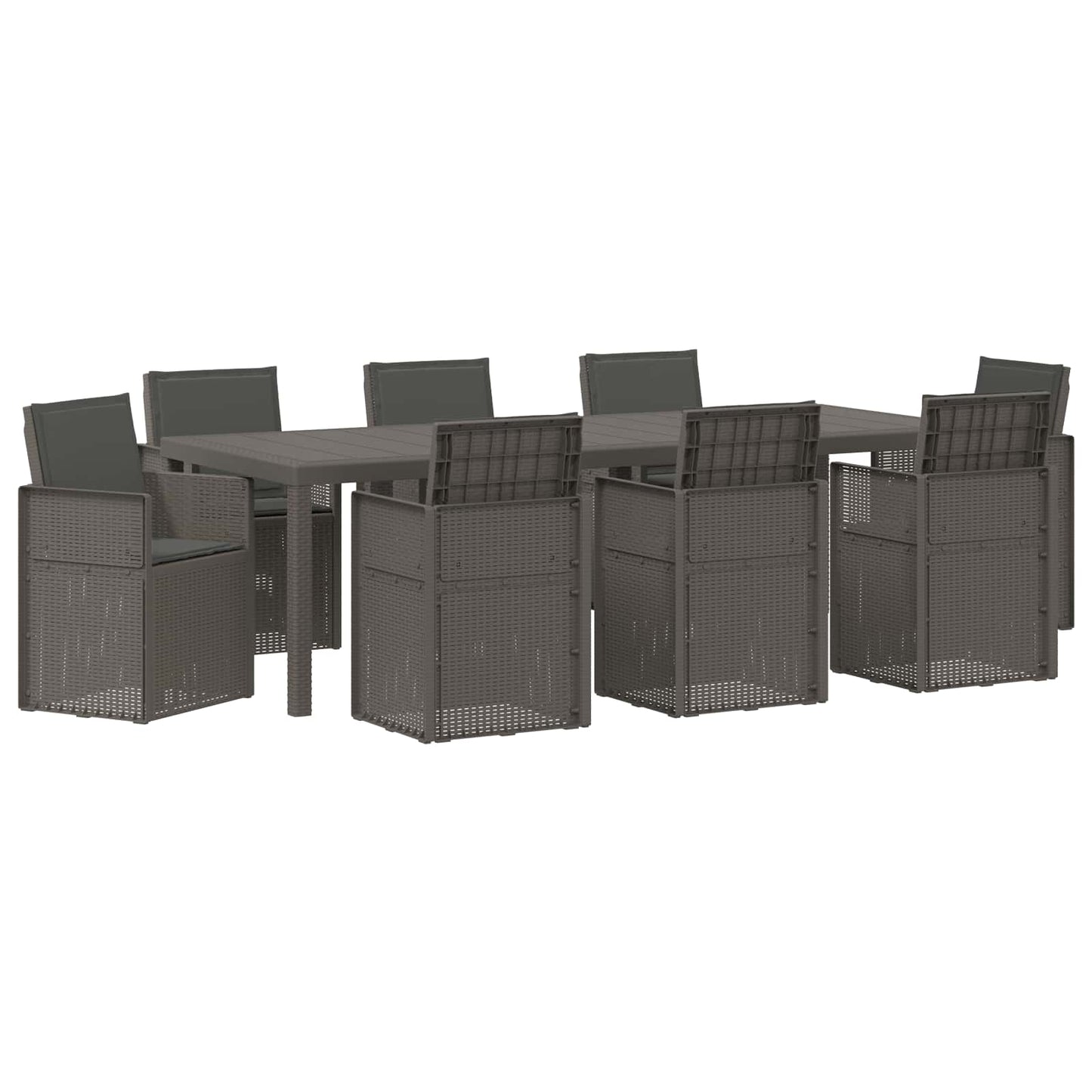 Tuin eettafelset 9 pcs Lichtgrijs en antracietkleurig PP