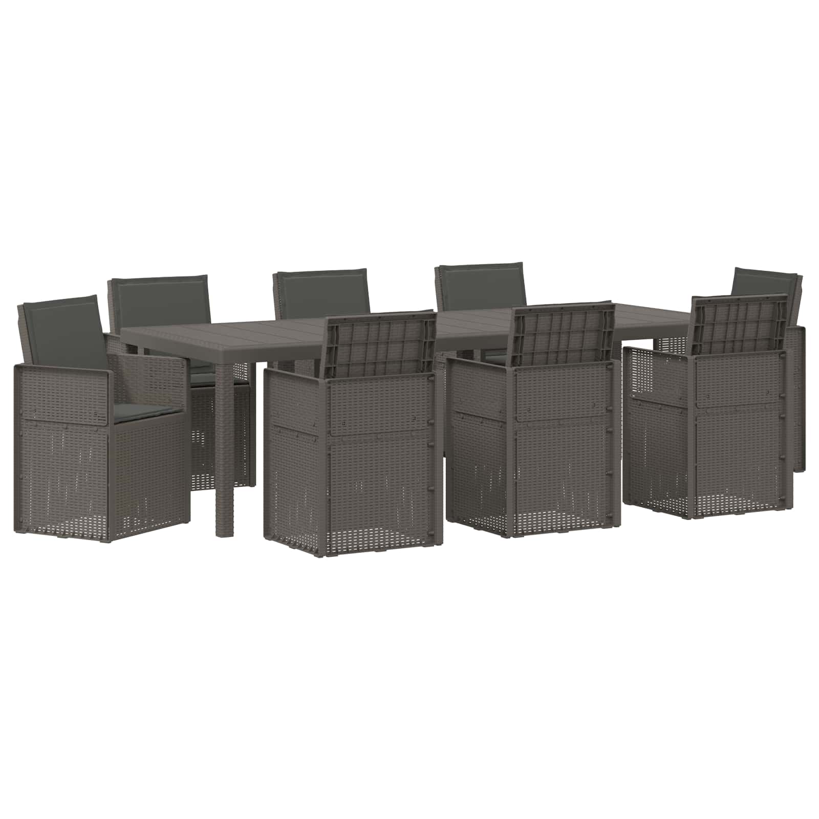 Tuin eettafelset 9 pcs Lichtgrijs en antracietkleurig PP