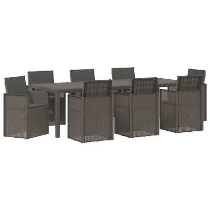 Tuin eettafelset 9 pcs Lichtgrijs en antracietkleurig PP