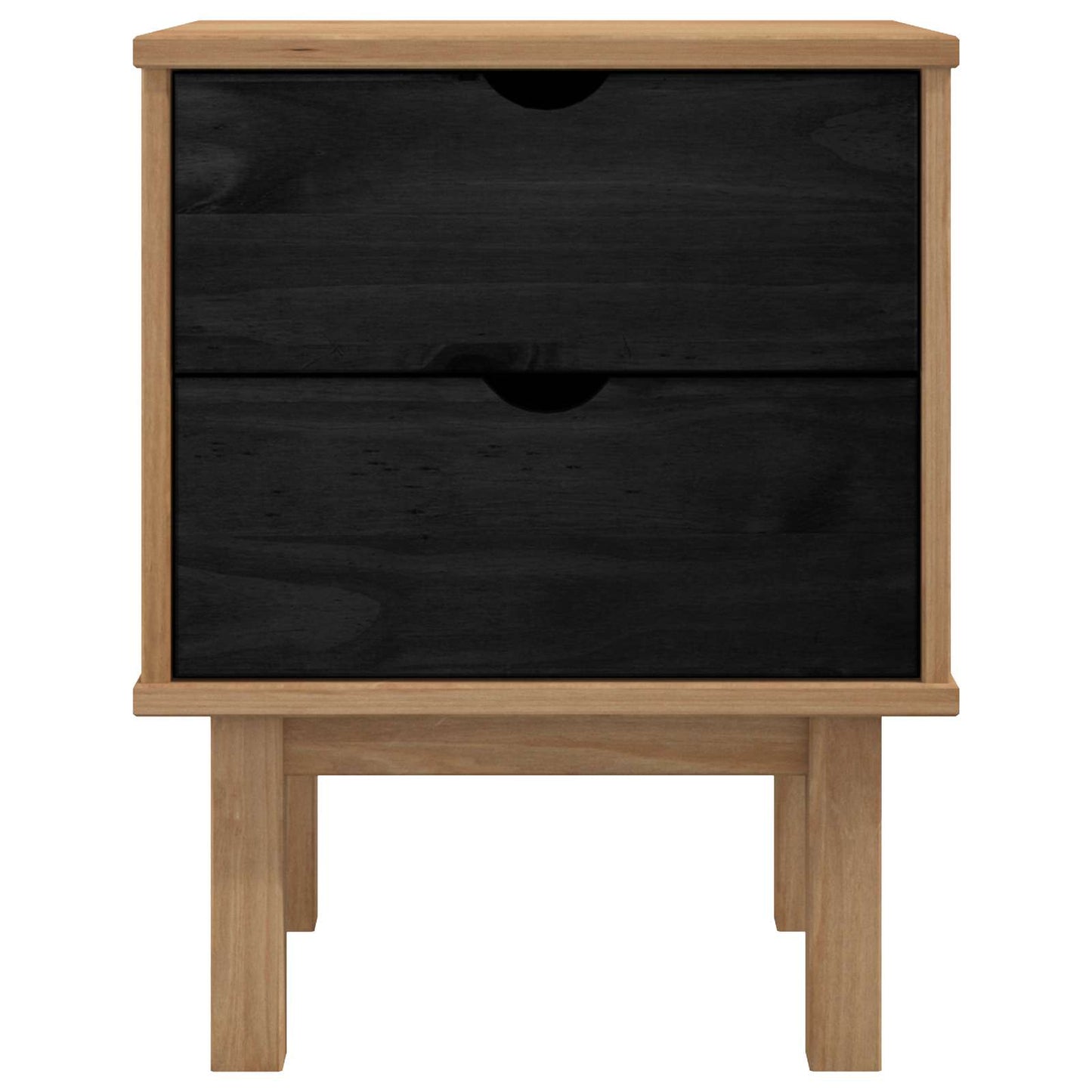 Nachtkastje OTTA Zwart 45 x 39 x 57 cm Massief grenenhout