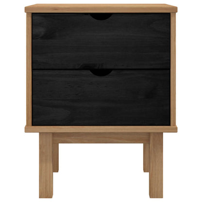 Nachtkastje OTTA Zwart 45 x 39 x 57 cm Massief grenenhout