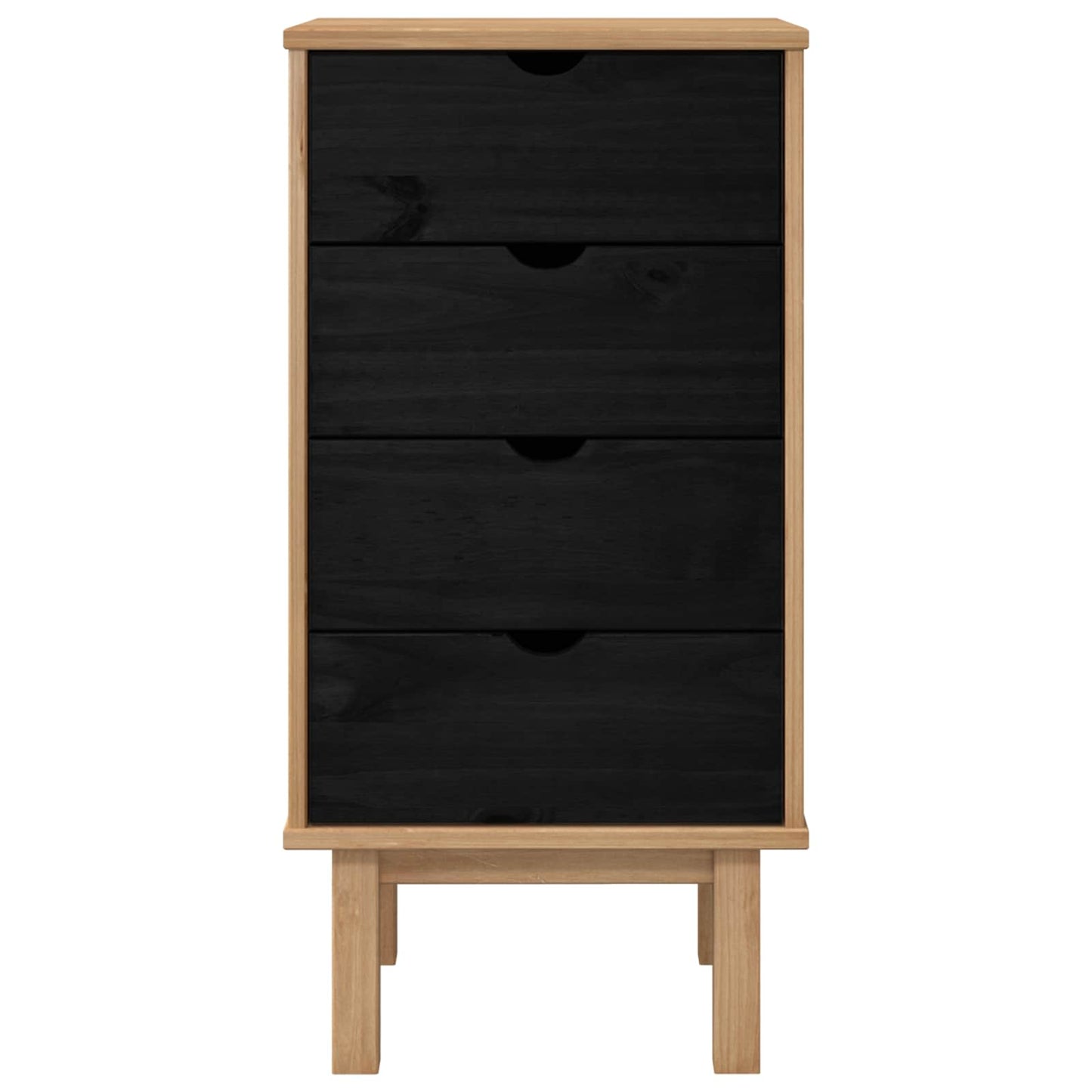 Ladekast met lade OTTA Zwart 45 x 39 x 90 cm Massief grenenhout