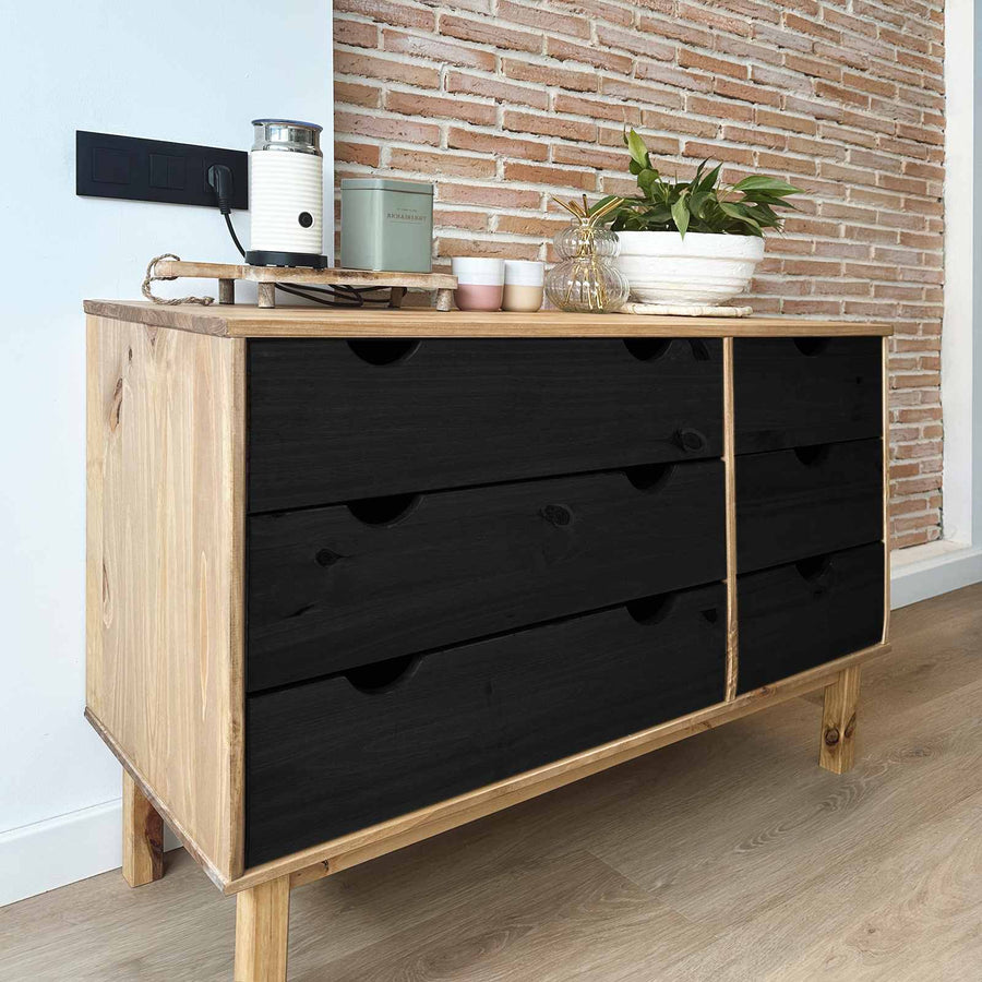 Ladenkast OTTA Zwart 111 x 43 x 73,5 cm Massief grenenhout