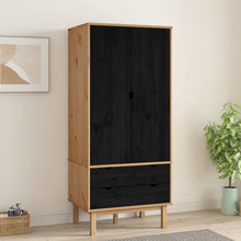 Kledingkast OTTA Zwart 76,5 x 53 x 172 cm Massief grenenhout