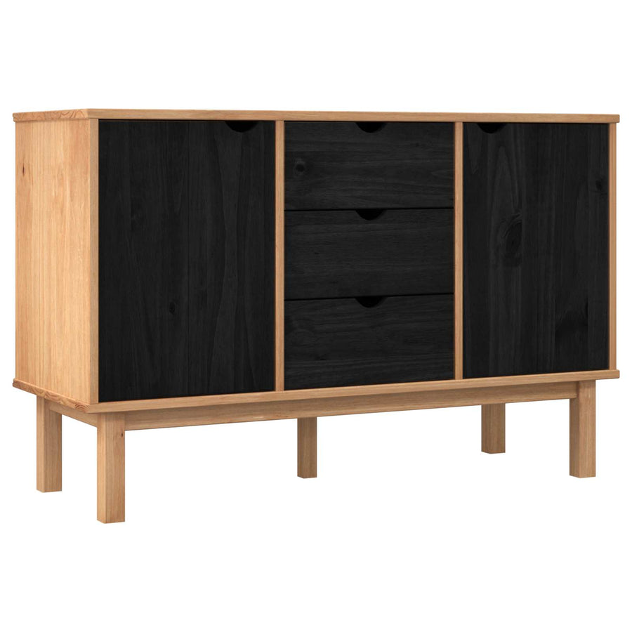 Dressoir OTTA Zwart 113,5 x 43 x 73 cm Massief grenenhout