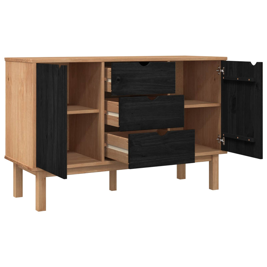 Dressoir OTTA Zwart 113,5 x 43 x 73 cm Massief grenenhout