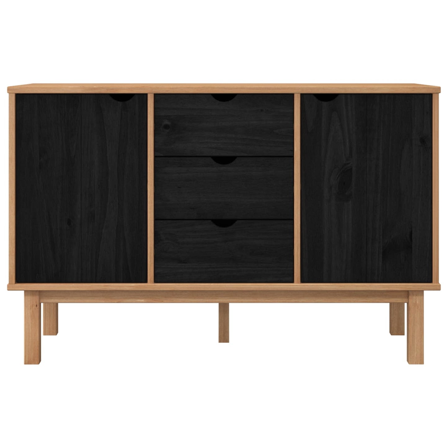 Dressoir OTTA Zwart 113,5 x 43 x 73 cm Massief grenenhout