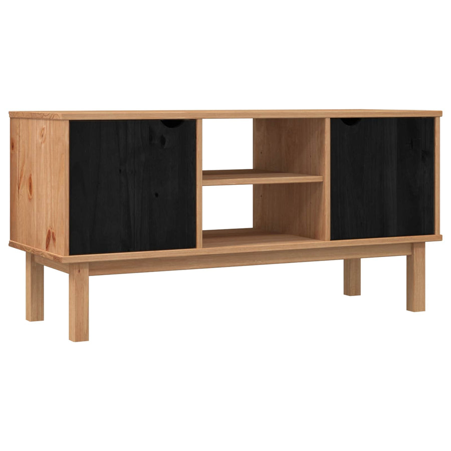 TV-standaard OTTA 113,5 x 43 x 57 cm Zwart Massief grenenhout