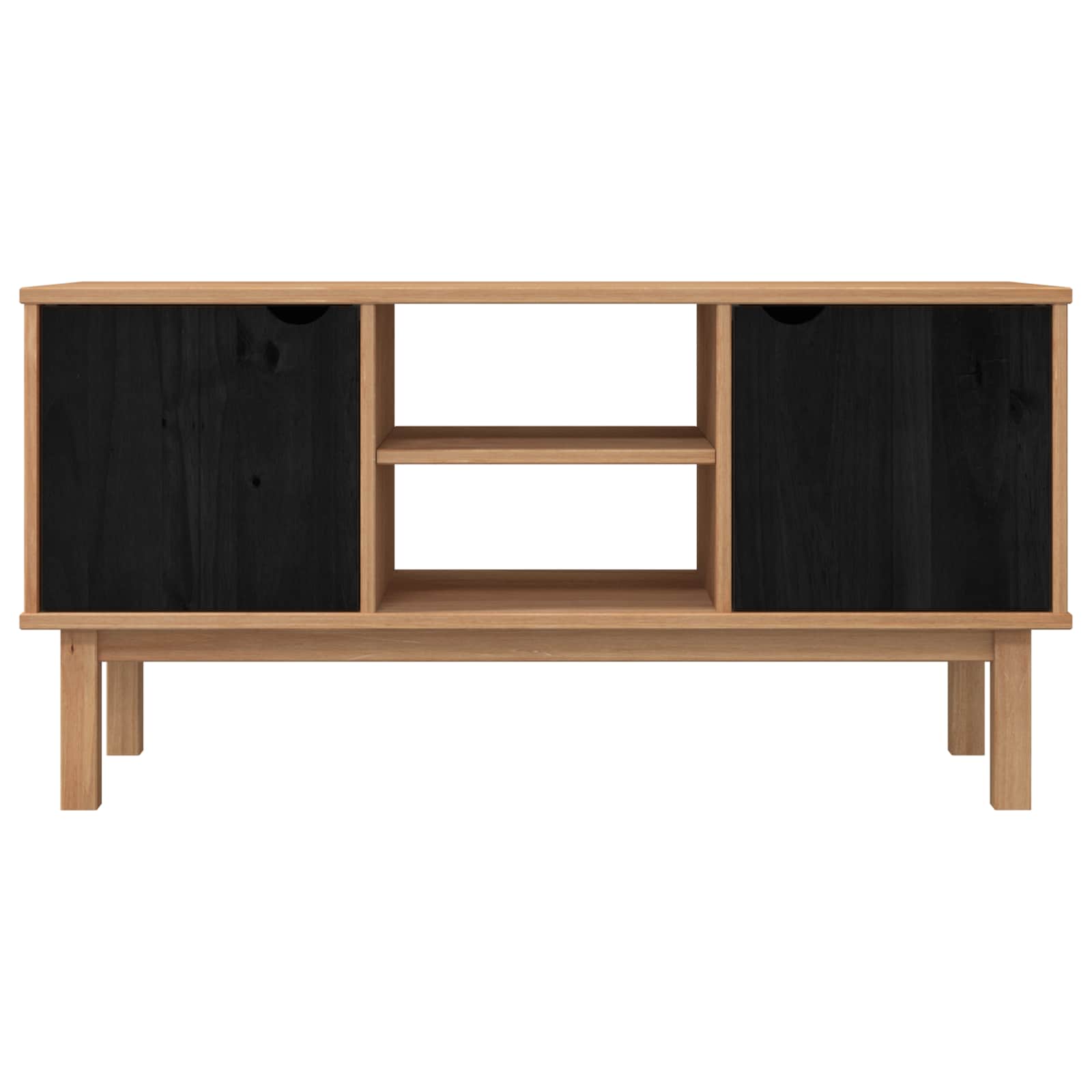 TV-standaard OTTA 113,5 x 43 x 57 cm Zwart Massief grenenhout
