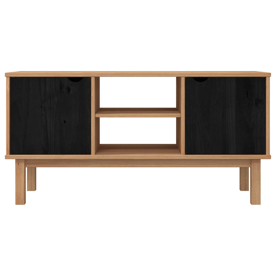 TV-standaard OTTA 113,5 x 43 x 57 cm Zwart Massief grenenhout