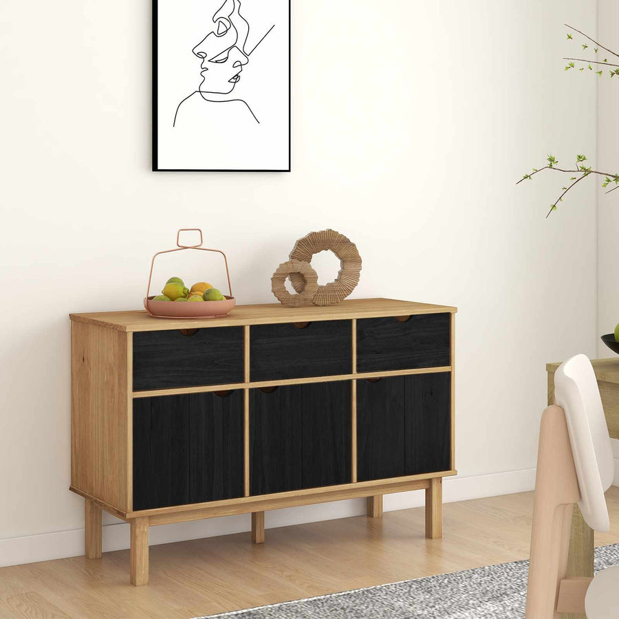 Dressoir OTTA Bruin en zwart 114 x 43 x 73,5 cm