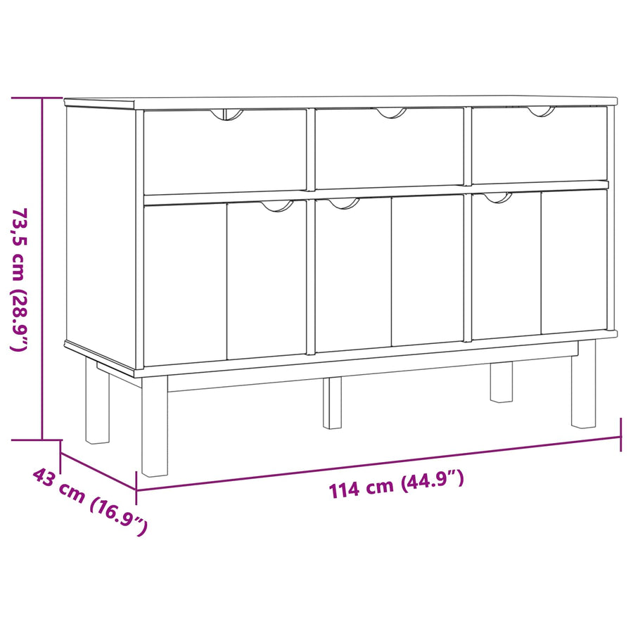 Dressoir OTTA Bruin en zwart 114 x 43 x 73,5 cm