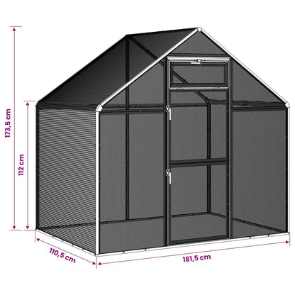 Vogelkooi Antracietkleurig 181,5 x 110,5 x 173,5 cm